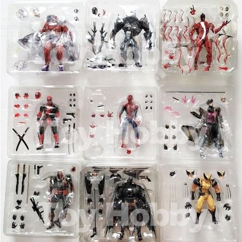 Yamaguchi Revoltech Deathstroket Deadpool The Amazing Carnage Venom Action Figure Model Toy Doll Gift