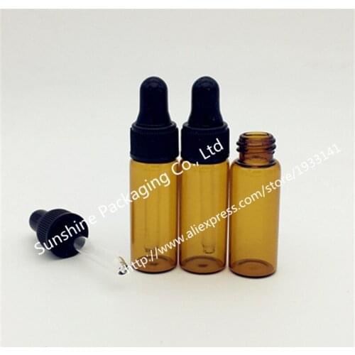 Hot sale 300x 5ml Amber Glass Dropper Bottle,5cc Mini Brown Dropper Glass Vial, 5cc Glass Container,Small Dropper Container
