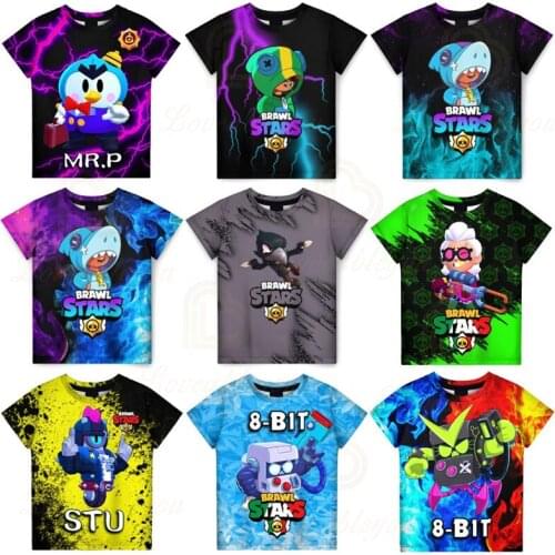 Browlers Shoot Kids Tshirt Leon Shooting Game 3D Print T-shirt Shirt Boys Girls Harajuku Cartoon Jacket Tops Teen Clothes
