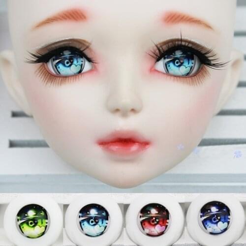 Adollya Eyes For Toys Doll Eye Sparkling Love Cartoon Eyeball 14mm 16mm 18mm Eye For Dolls Suitable For BJD 1/3 1/4 1/6 Girl Toy