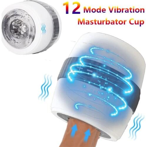12 Mode Vibration Male Masturbator Cup Sex Machine Adult Endurance Exercise Penis Delay Training Sex Toys for Men Intimate Goods