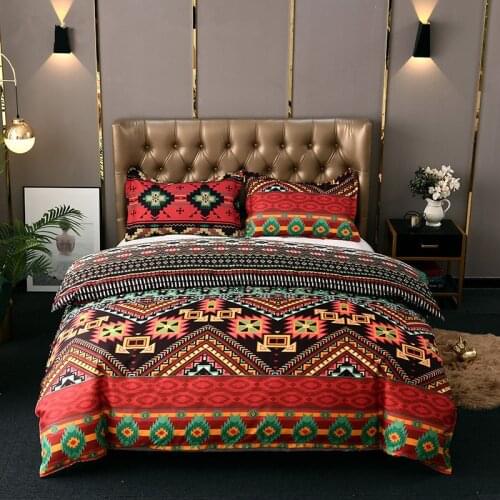 Nordic Bohemian Style Bedding Set 150×200 220x240 Duvet Quilt Cover Pillowcases 3pcs Microfiber for Bedroom All-Season Availabl