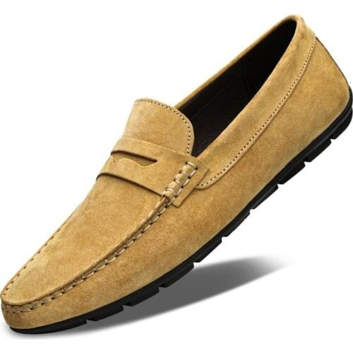 Genuine Leather Suede Men Shoes Peas Shoes Fashion Casual Loafers Shoes Men
