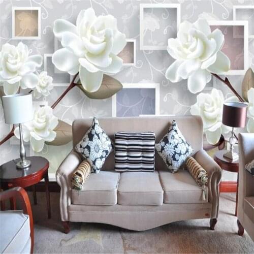 Custom large murals modern minimalist Peony TV backdrop 3D wallpaper for bedroom living room sofa 3D wallpaper perspective