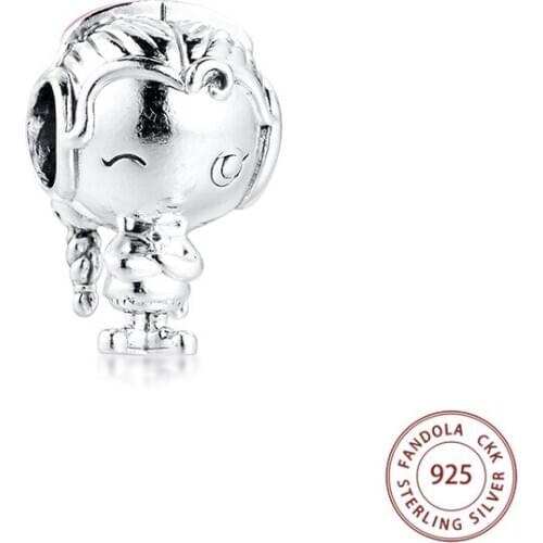 Fits Original Pandora Bracelet 925 Sterling Silver Lovely Girl Teenager Charms Beads for Women Fashion Jewelry Making Wholesale