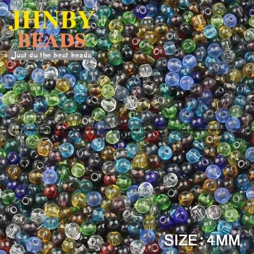 JHNBY Round Shape Austrian crystals beads 4mm 100pcs Transparent colorful loose beads ball bracelet Jewelry accessories DIY