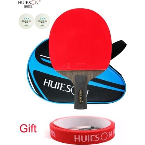 Huieson 9Star Table Tennis Racket Carbon Fiber Double Face In Rubber Lightweight Ping Pong Bat Professional Training Competition