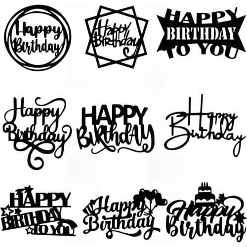 Different Font Happy Birthday Wishes Words with Candle Ballon Die Cut for DIY Craft Scrapbooking Embossing Dies 2021 Hot Sale