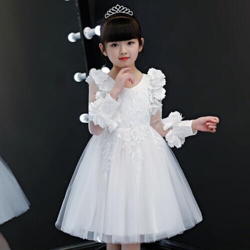 Flower Girls Wedding Dress Elegant Birthday Princess Dress Kids Dresses Children Evening Party Dress 5 6 7 8 9 10 11 12 Years