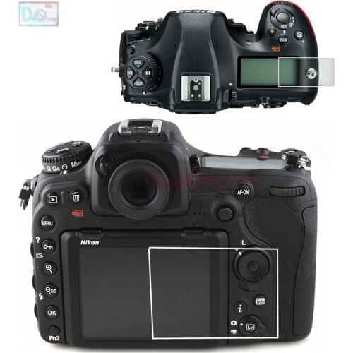 Self-adhesive Glass Main LCD Screen Protector + Info Top LCD Film Cover Guard for Nikon D850