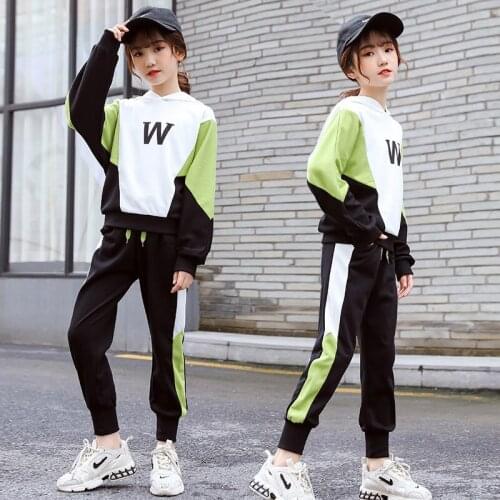 Girl Autumn Winter Sports Clothes Costume Outfit Suit Kids Tracksuit Clothing Set Kids Korean Sweater Tracks Teen Casual Sports