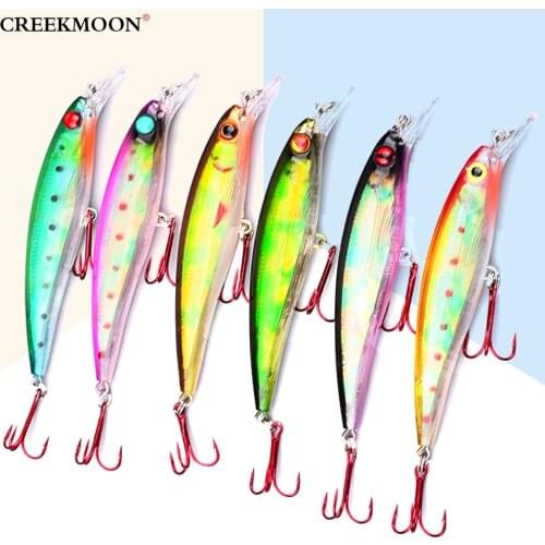 1pc 11cm 13.5g Fishing Lure Minnow Hard Bait with 2 Red Fish Hooks Floating Lifelike Plastic Artficial Wobbler Carp Crankbaits