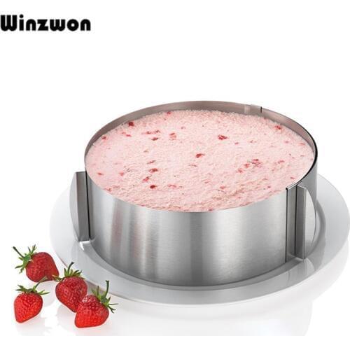 1Pcs Stainless Steel Round Circle Adjustable Fondant Cake Mold Cutter Mousse Ring Safety Baking Cake Mould Cake Decorating Tool