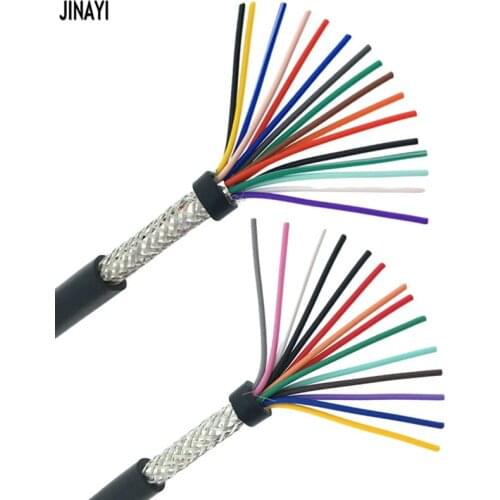 10m 30ft 16 Core 16 pin Double Shielded Cable Wires 0.15 mm2 Pure Copper RVVP Cable Wire