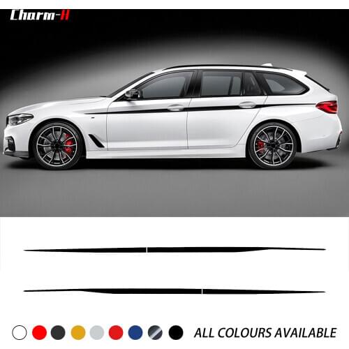 2pcs M Performance Side Stripe Decal Sticker Waist Line Door Side Decals for BMW G30 G31 5 Series Styling Accessories 6 colors