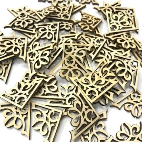 210PCS Flower Lace Pattern Wood Crafts Book Corner Handmade Scrapbooking Album Corners Decorative Diy Craft 28mm