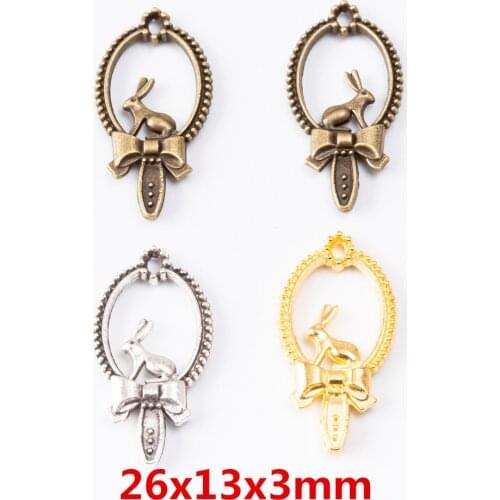 25 pcs Vintage zinc alloy charms rabbit pendant DIY Bracelet Necklace metal jewelry accessories Makings 6578