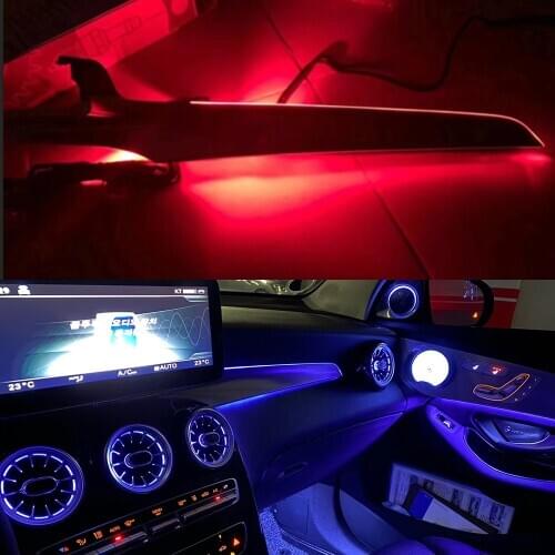 3/12/64 Colors Car LED Passenger Atmosphere Lamp Strips For Mercedes-Benz C/GLC class W205 X253 Center Console Ambient Light