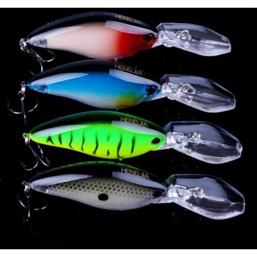 4pcs Crank Fishing Lures 10cm 18g Long Tongue Hard Crankbait Laser Minnow Wobblers Floating Baits Artificial Fishing Tackle