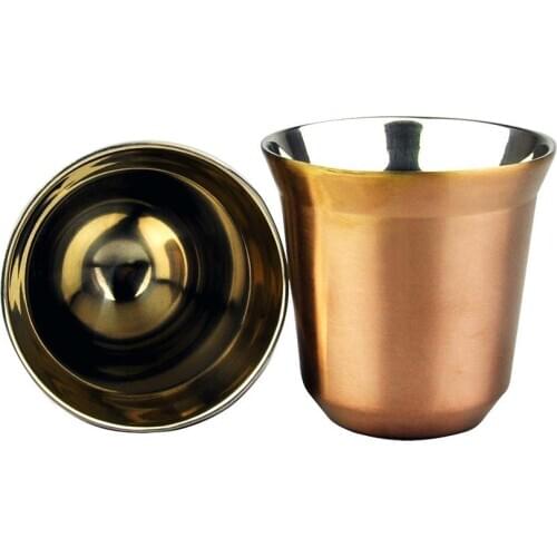 80ml Double Wall Stainless Steel Espresso Cup Insulation Nespresso Pixie Coffee Cup Capsule Shape Cute Thermo Cup Coffee Mugs