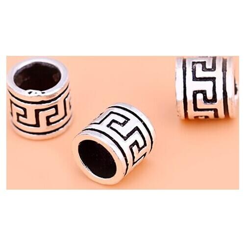 925 sterling silver bracelet jewelry accessories, retro-pattern bucket beads, handmade DIY jewelry material accessories