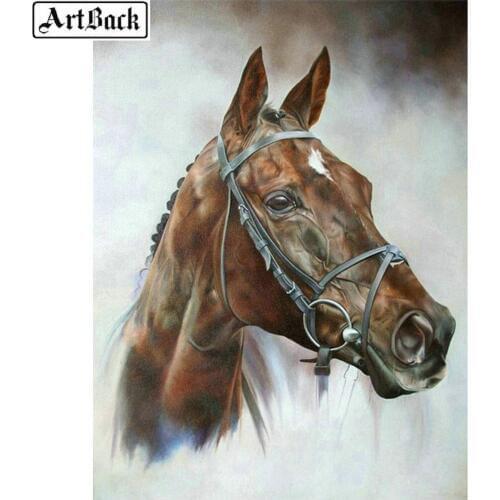 ARTBACK New 5d diamond painting horse full square animal diamond mosaic