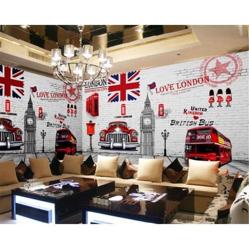 Beibehang papier peint Retro Fashionable Wallpapers England Simple European Style KTV Bar Backdrop papel de parede 3d wallpaper