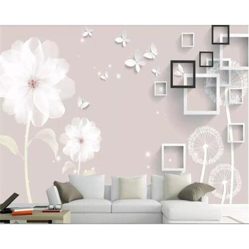 Beibehang wallpaper for kids room White flowers dandelion box bed background wall papier peint mural 3d wall papers home decor
