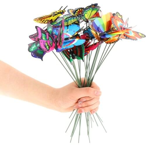 Bunch of Butterflies Garden Yard Planter Colorful Whimsical Butterfly Stakes Decoracion Outdoor Decor Flower Pots Decoration
