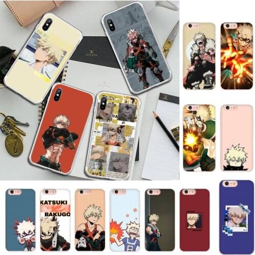 Katsuki Bakugou Phone Case For iPhone X XS MAX 6 6s 7 7plus 8 8 Plus 5 5S se 2020 11 12pro max xr my hero academia Funda cases