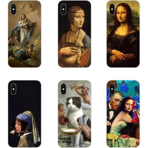 For Xiaomi Redmi 4A S2 Note 3 3S 4 4X 5 Plus 6 7 6A Pro Pocophone F1 Leonardo da Vinci Mona Lisa Cat Van Gogh Phone Shell Covers