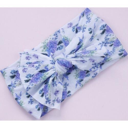 Printed Nylon Baby Headbands Floral Stretch soft nylon headwraps Baby headband Newborn print classic knot nylon head wrap HB151D