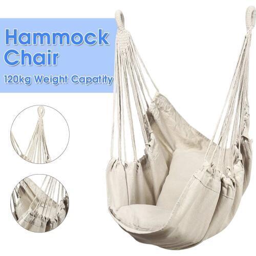 Instyle Bold Cotton Rope Hammock Swing Chair Patio Swing Outdoor Garden Hanging Chair Travel Camping Hammock Silla Colgante