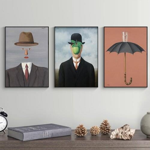 Magritte Artist Surrealist Painting Print On Canvas Abstract Wall Art Picture For Living Room Home Decoration Posters And Prints