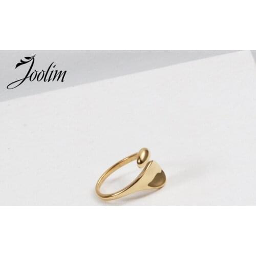 Joolim High End 18K Gold PVD Fashionable Street Fashion Special-shaped Rings for Women Stainless Steel Jewelry Wholesale