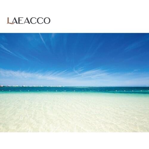 Laeacco Summer Tropical Beach Ocean Water Scenic Holiday Party Decor Poster Photographic Backdrop Photo Background Photo Studio