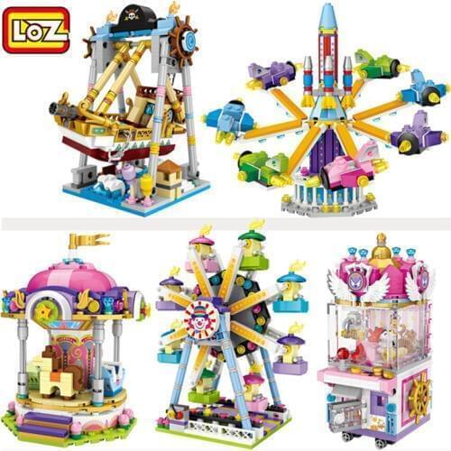LOZ Blocks Mini Toy Amusement park Series Figures Gift For Girl Boy Women Friends Diamond Building Block Toy bricks without Box