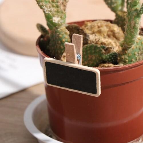 50 Pcs Mini Blackboard Wood Message Slate Rectangle Clip Clip Panel Card Memos Label Wooden Clip