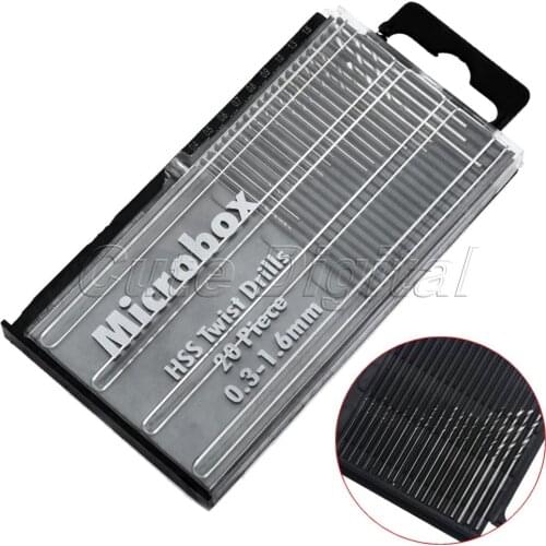 20Pcs 0.3mm-1.6mm HSS Mini Drilling Tools HSS Micro Twist Precision Drill Bit Set Jewellery Woodworking Repair Tool Power Tools