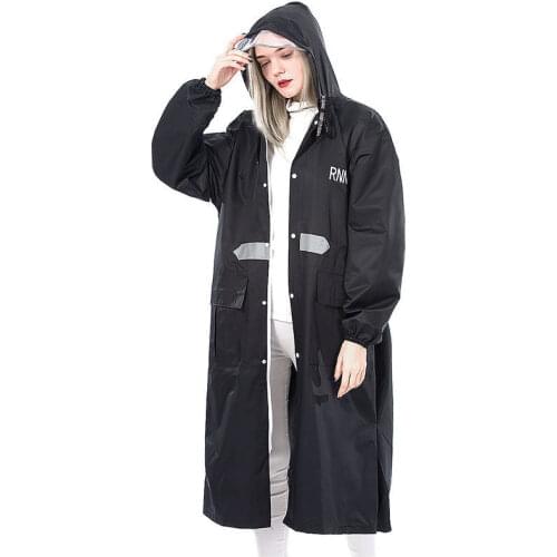 New Hooded Rain Poncho Waterproof Windbreaker Women Raincoat Men Black Rain Clothes Covers Rain Jacket Coats Motorcycle Rainwear