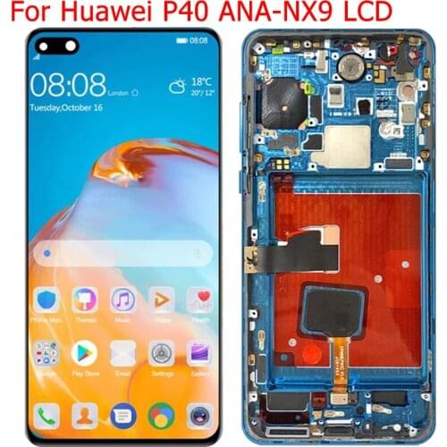 New Original Screen For Huawei P40 LCD Display Touch Screen With Frame 6.1" P40 ANA-NX9 LX4 AN00 TN00 LCD Display Touch Panel
