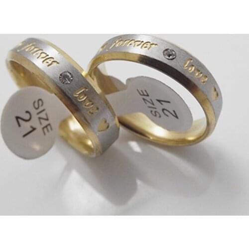 Wholesale 36 pcs Inner arc 6mm forever love Inlaid zircon Stainless Steel Couple rings