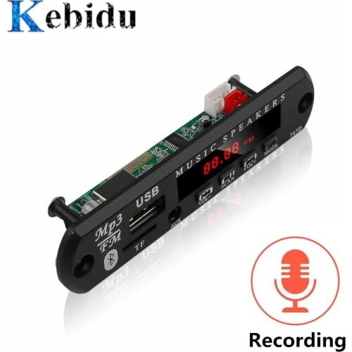 KEBIDU 12V DIY Decoding Board Module Bluetooth MP3 LED USB TF FM Radio Module Wireless Bluetooth Decoder Record MP3 Player