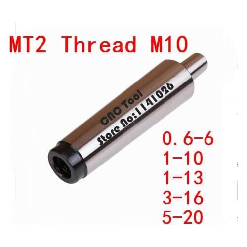 1PCS Reducing Drill Sleeve MT2 0.6-6mm/1-10mm/1-13mm/3-16mm/ 5-20mm Morse Taper Shank Drill Chuck Arbor Drilling End Thread 10mm