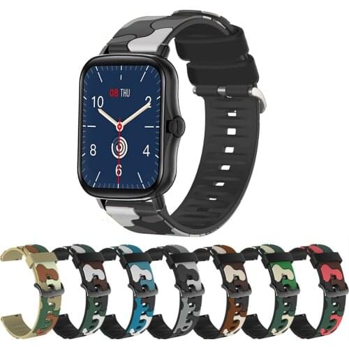 For COLMI P8 Plus Strap 20mm Bracelet Camouflage Pattern Watchband For COLMI P8 Pro SE Mix/P9 P12 V23 Land 2S Replace Wristband
