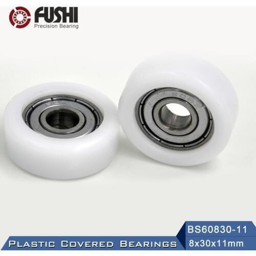 608 ZZ Ball Bearing Covered With POM Plastic 8*30*11 mm ( 2 PCS ) Plastic Pulley Bearings 608 Z 2Z