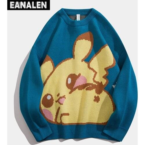 Japanese Cartoon anime knitted sweater men winter Harajuku super cute jumper pullover women vintage ugly sweater hip hop