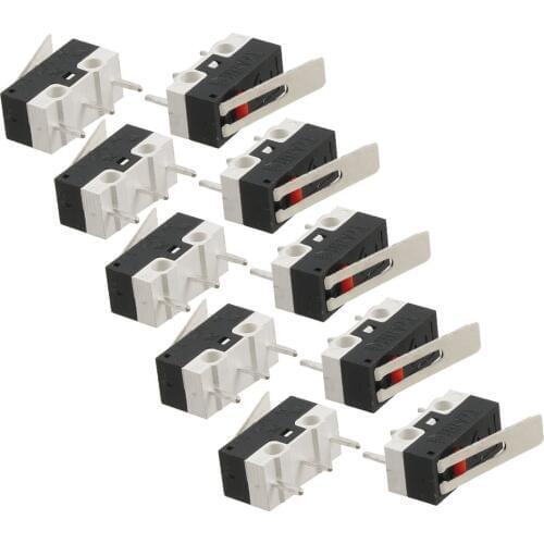 Top quality 10 Pcs AC 125V 1A SPDT 1NO 1NC Momentary Long Hinge Lever Micro Switch