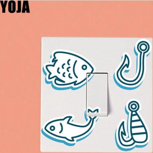 YOJA Cute Fish Switch Sticker Wall Waterproof Decal PVC Home Decoration Graphical 11SS0134