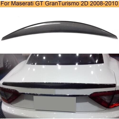 Carbon Fiber Rear Trunk Boot Lip Spoiler Wing for Maserati GranTurismo GT Coupe 2D Flat Trunk 08-10 Non Convertible Black FRP
